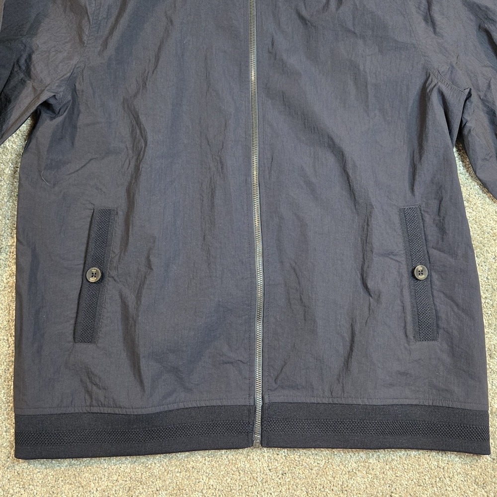 TED BAKER LONDON Bomber Jacket Coat Full Zip Up Men's Size 5 (L) Navy waterproof - Picture 4 of 13